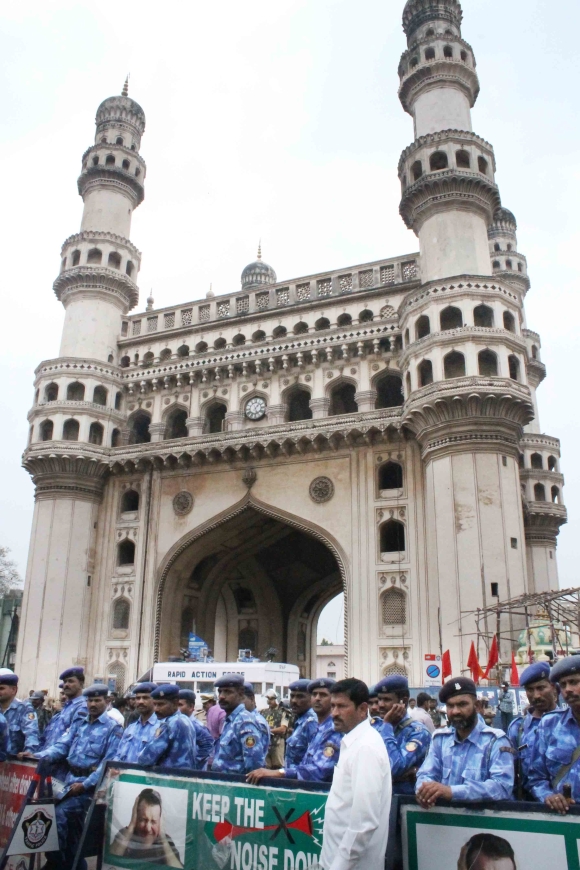 Security personnel deployed at Charminar in Hyderabad