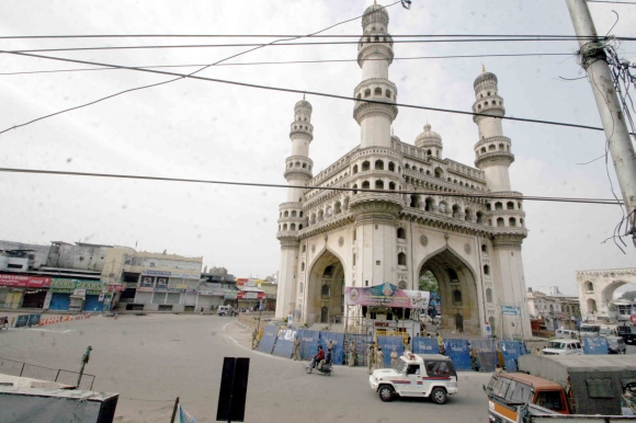 The curfew-hit streets of Hyderabad