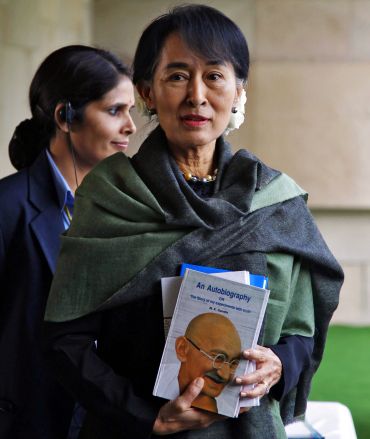 Aung San Suu Kyi during a visit to India in 2012