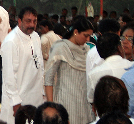 Film actor Sanjay Dutt with sister and Congress Member of Parliament Priya Dutt