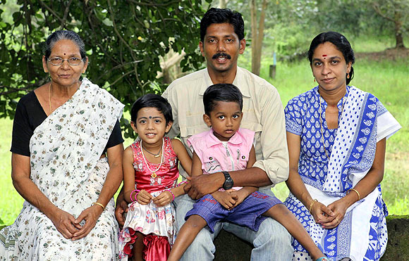 Santhosh Kumar with his family