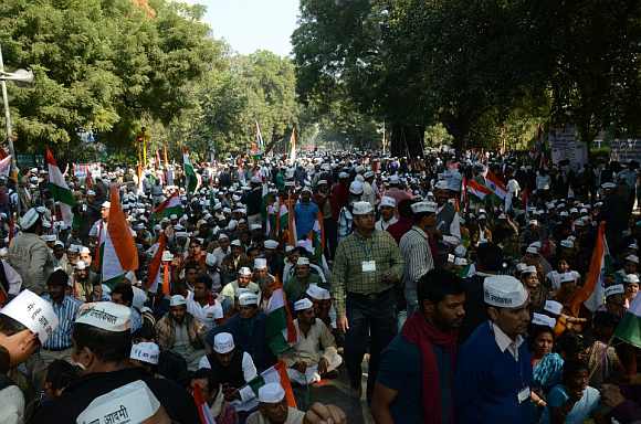 Show of strength at Aam Aadmi Party's first rally