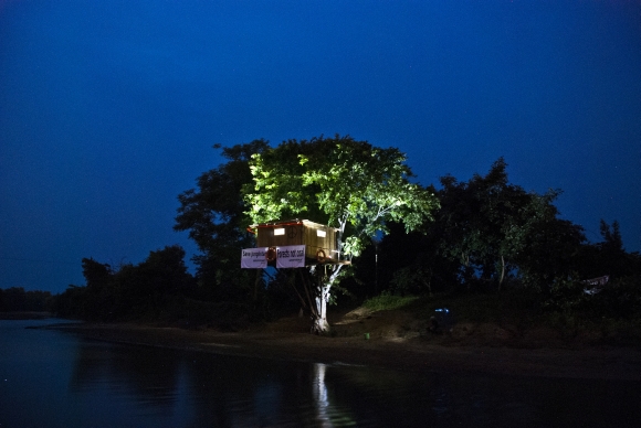 The tree house on the fringes of the Tadoba Tiger Reserve