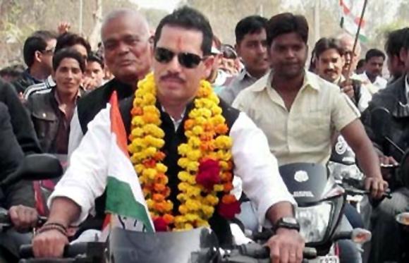 Robert Vadra during a bike rally in Uttar Pradesh