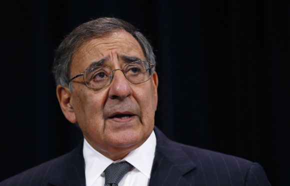 US Secretary of Defence Leon Panetta addresses a news conference in Brussels