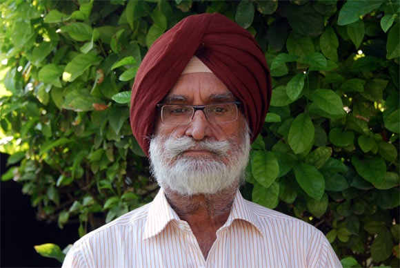 Brigadier A J S Behl, seen here in his maroon paratrooper turban, in Chandigarh