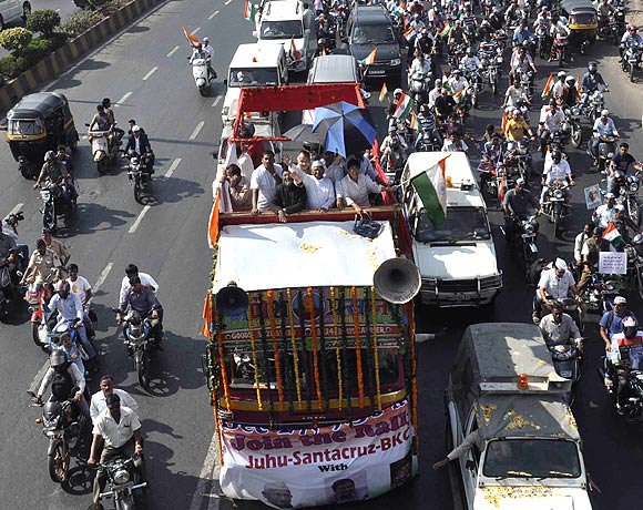 Anna Hazare's unsuccessful Mumbai rally in January this year