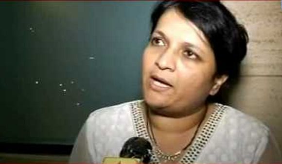 A TV grab showing RTI activist and IAC member Anjali Damania