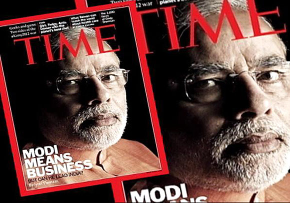 Gujarat Chief Minister Narendra Modi on the cover of Time magazine.