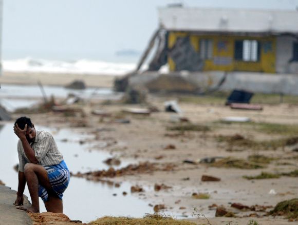 A scene of devastation in Cuddalore, Tamil Nadu, after the tsunami