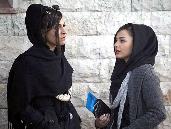 Two young women in Tehran: Photograph used only for representational purposes