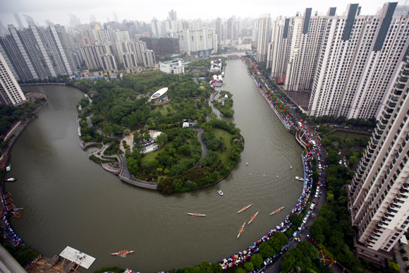 An aerial view of Shanghai