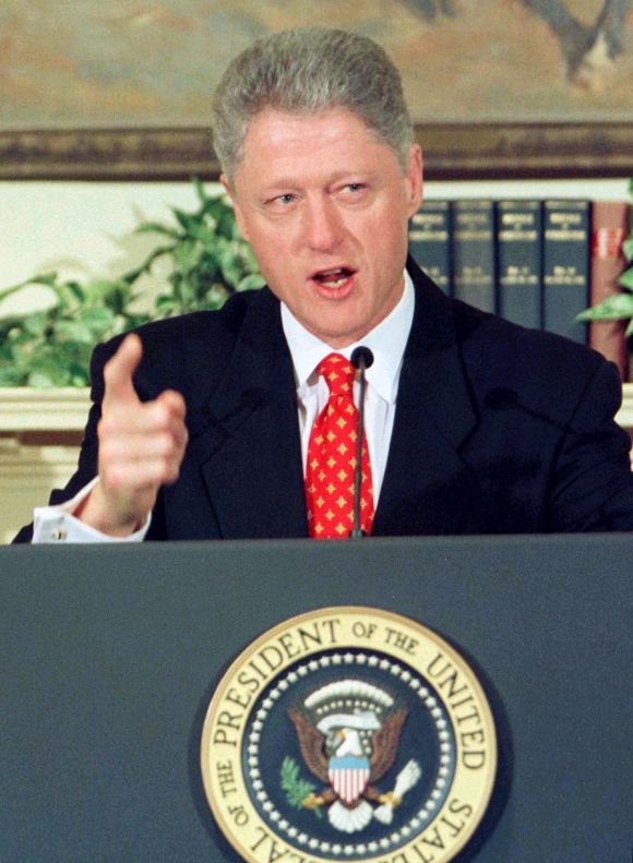 Former US President Bill Clinton denies allegations of a sexual relationship with former White House intern Monica Lewinsky