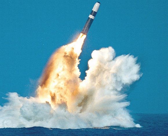 A Trident missile being test-fired