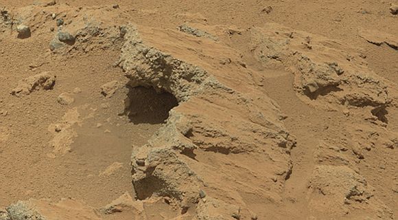 NASA's Curiosity rover found evidence for an ancient, flowing stream on Mars at a few sites, including the rock outcrop pictured here, which the science team has named Hottah after Hottah Lake in Canada's Northwest Territories