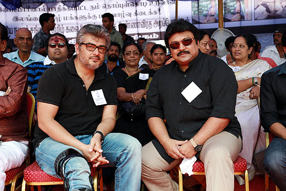 (From left) Actors Ajith and Prabhu