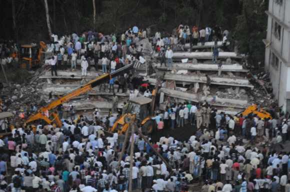 The under-construction building collapsed in Thane on Thursday evening