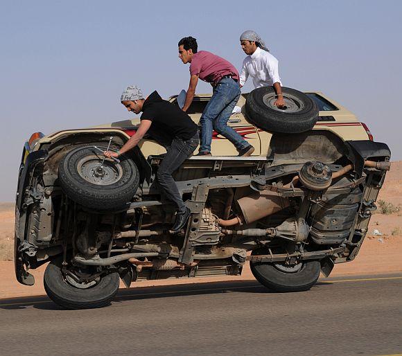 The bizarre car stunts by young Saudis