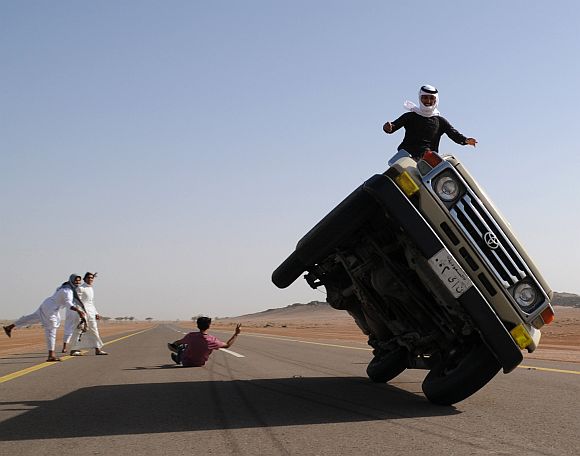 The bizarre car stunts by young Saudis