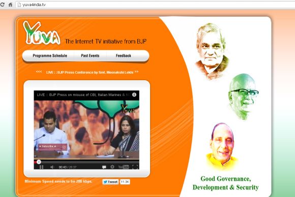 yuva4india, the Bharatiya Janata Party's Internet TV