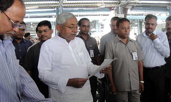Bihar Chief Minister Nitish Kumar at a Janata Durbar.