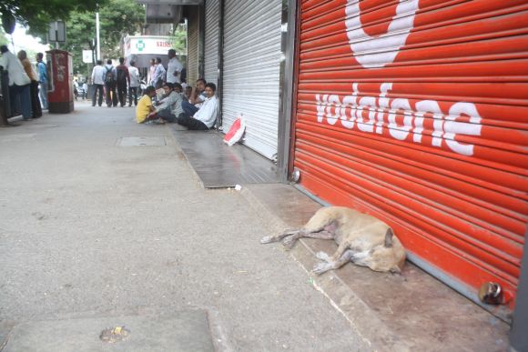 Many shops had downed their shutters during Thursday's dawn-to-dusk bandh in Thane city
