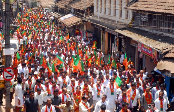 A BJP rally in Puttur near Mangalore