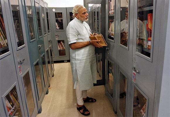 Gujarat Chief Minister Narendra Modi at his home in Gandhinagar.