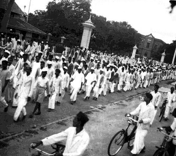 A protest during the Quit India movement 