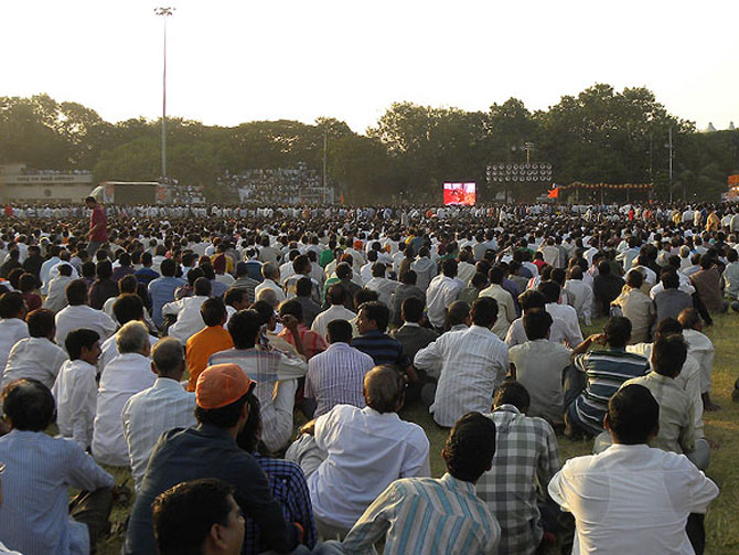 The cremation of Bal Thackeray at Shivaji Park