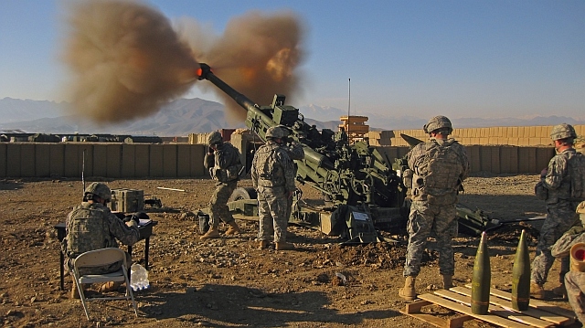 The M777 ultra-light howitzer in action