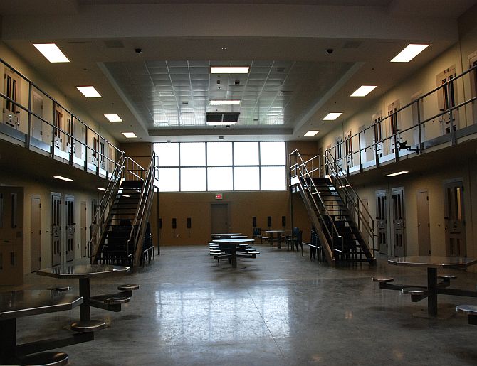 A common area of a cell block for those in post-trial incarceration