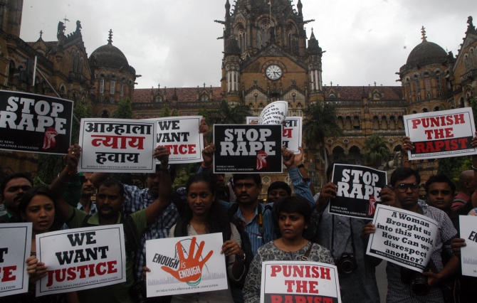A protest against the gang rape in south Mumbai