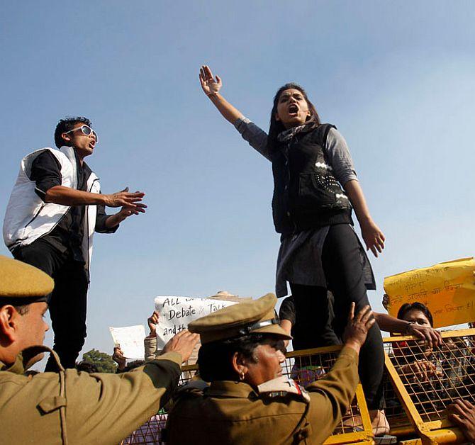 A protest against the increasing number of rape cases, in New Delhi