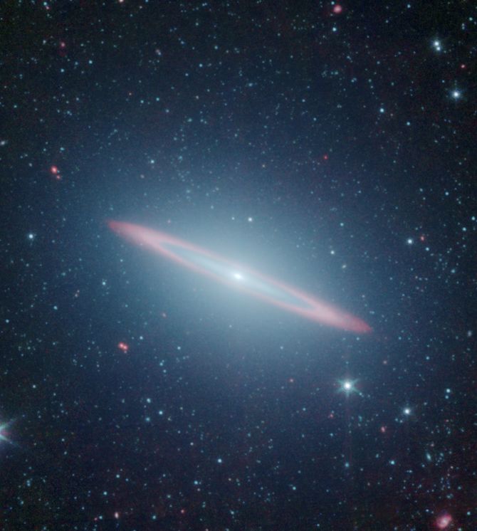 The infrared vision of NASA's Spitzer Space Telescope showing the Sombrero Galaxy