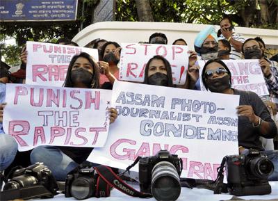 protestors in Guwahati.