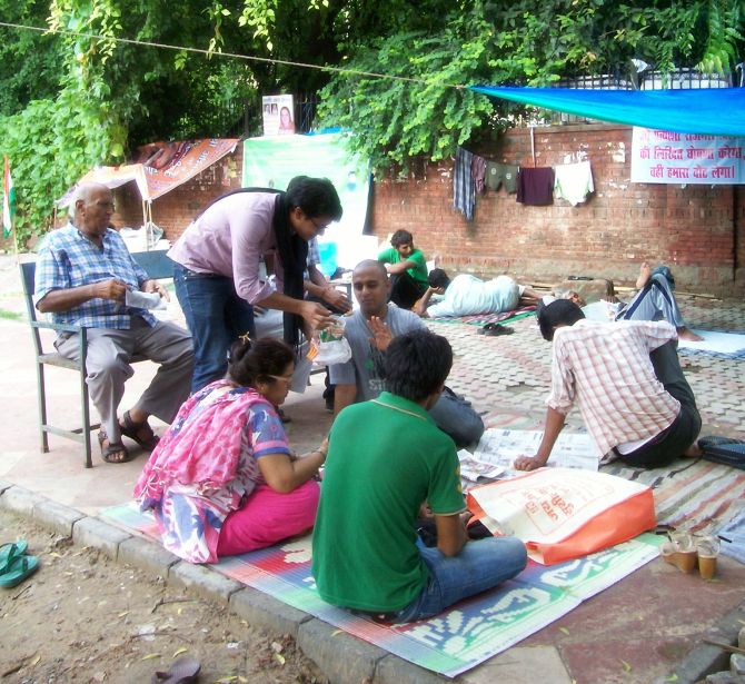 The group has been meeting at this spot at Jantar Mantar Road for more than 250 days