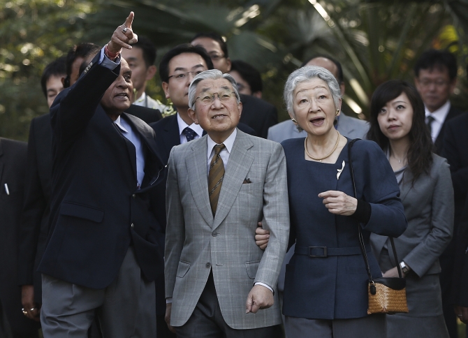Japan's Emperor Akihito and Empress Michiko were fascinated by the trees at Lodhi Gardens