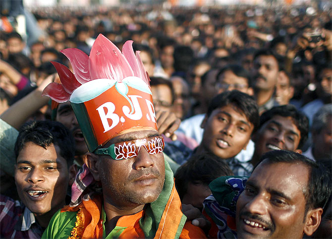 A poll campaign rally of the BJP
