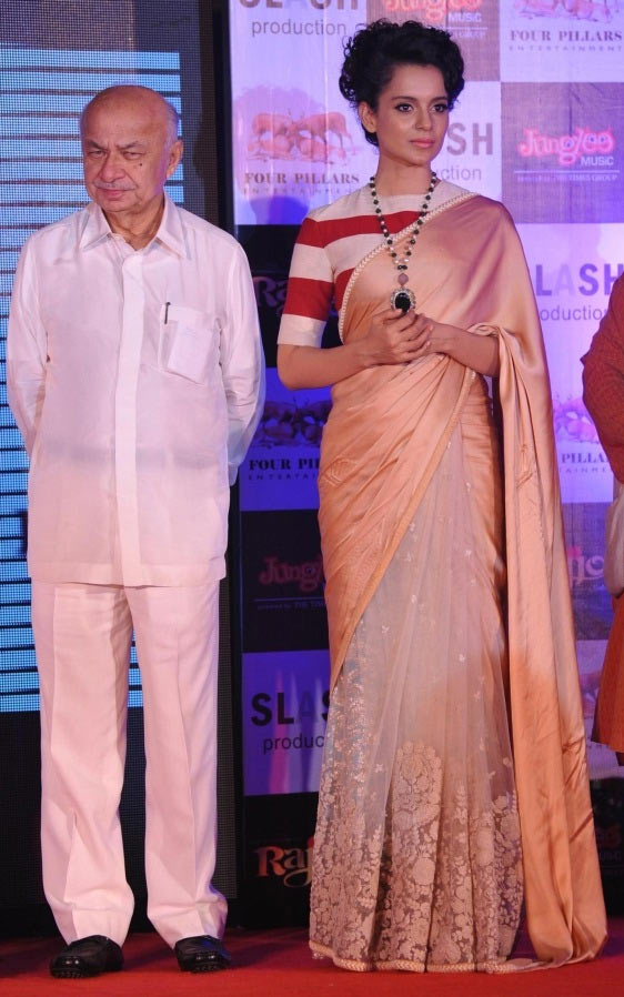 Home Minister Sushil Kumar Shinde with actress Kangana Ranaut at the music launch of 'Rajjo' in Mumbai