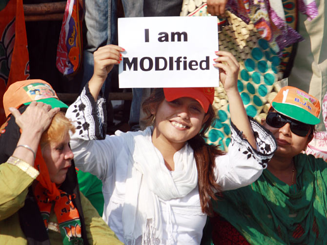 In Photos: MODIfied crowd at the Maha Garjana rally