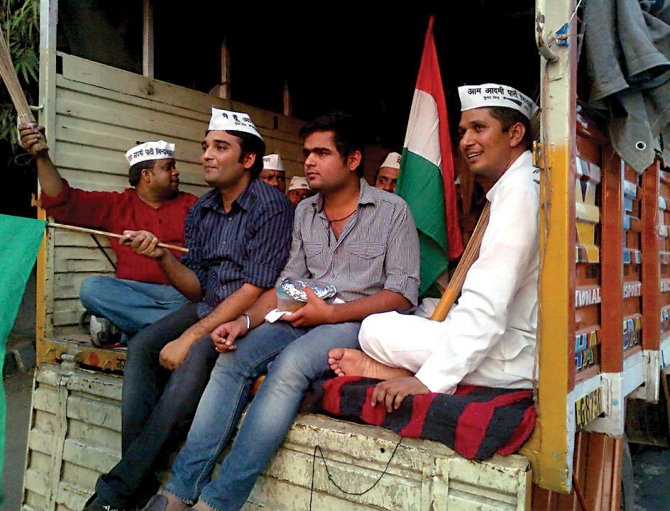 Saurabh Bharadwaj (right) says 90 per cent of AAP volunteers were working part-time