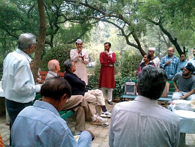 The AAP held town-hall-style meetings across Delhi.