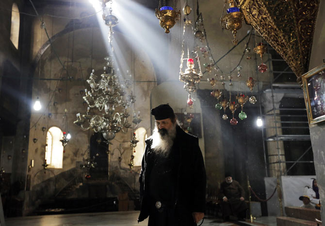 Getting ready Christmas at the Church of Nativity, revered as the site of Jesus' birth.