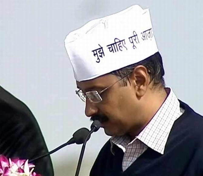 Arvind Kejriwal takes oath as the seventh CM of New Delhi 