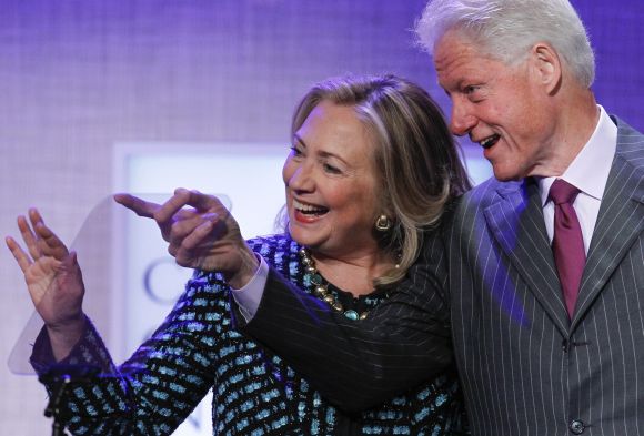 Hillary with husband Bill Clinton, former president of US