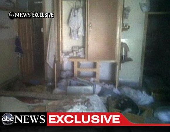 A video frame grab, obtained from ABC News, shows the interior in the mansion where Osama Bin Laden was killed.