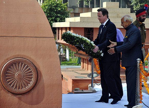 British Prime Minister  David Cameron at Jallianwala Bagh
