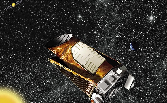 This artist's concept shows the Kepler spacecraft