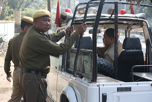 An Assam police patrol